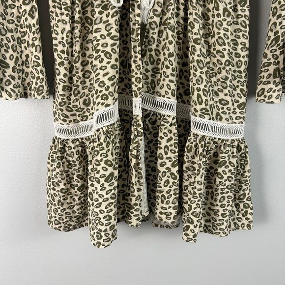 Palmacea Boho Leopard Print Bell Sleeve Beach Coverup Tunic - Picture 6 of 7